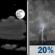 Friday Night: Partly Cloudy then Slight Chance Showers And Thunderstorms